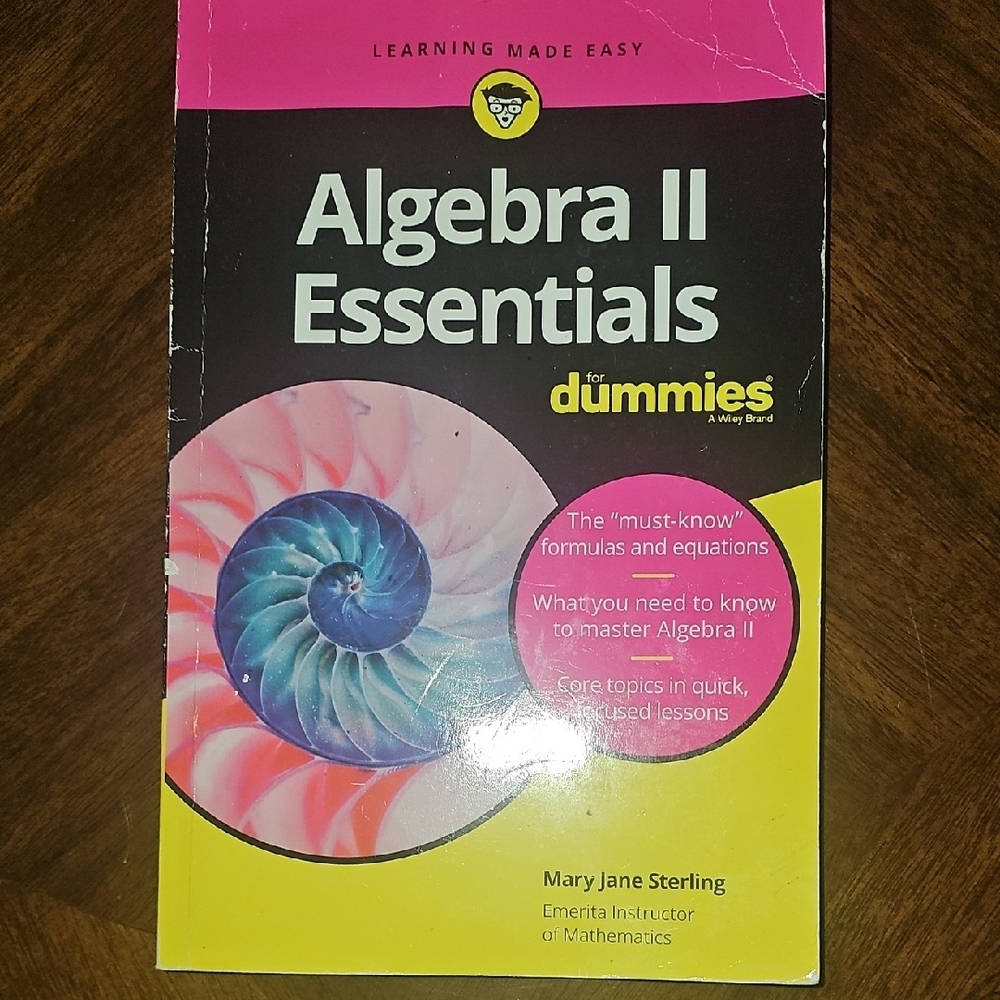 Algebra II Essentials for Dummies Book